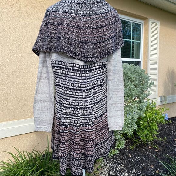 DOR DOR COUTURE HIGH LOW CARDIGAN OPEN FRONT SWEATER W/EMBELLISHED CLIP M NWT - Picture 6 of 15